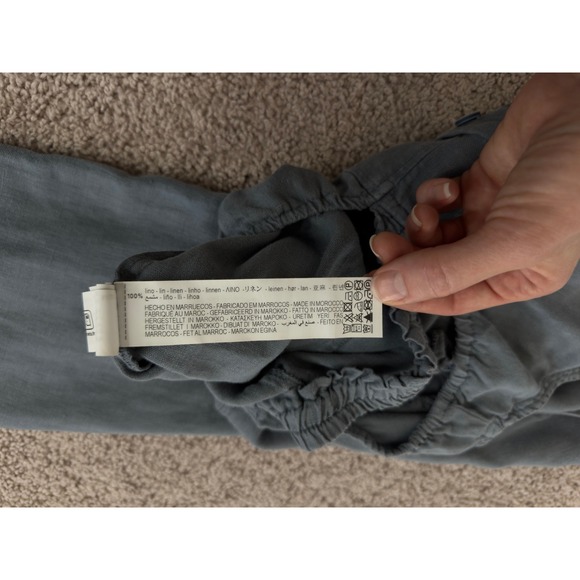 Zara Kids Girls Blue Grey 100% Linen Cut Out Sleeveless Jumpsuit Size 10 140 - Picture 8 of 10